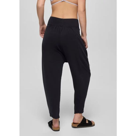 Prana Mindful Movement Harem Pant Women's XL Black Relaxed Mid Rise Tapered Leg - Picture 2 of 13